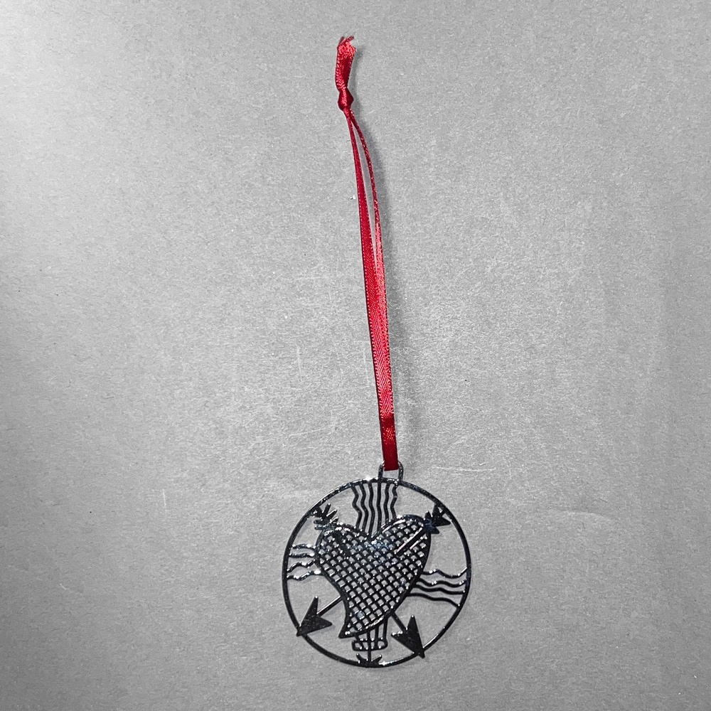 Silver-tone Arrows Through Heart Ornament